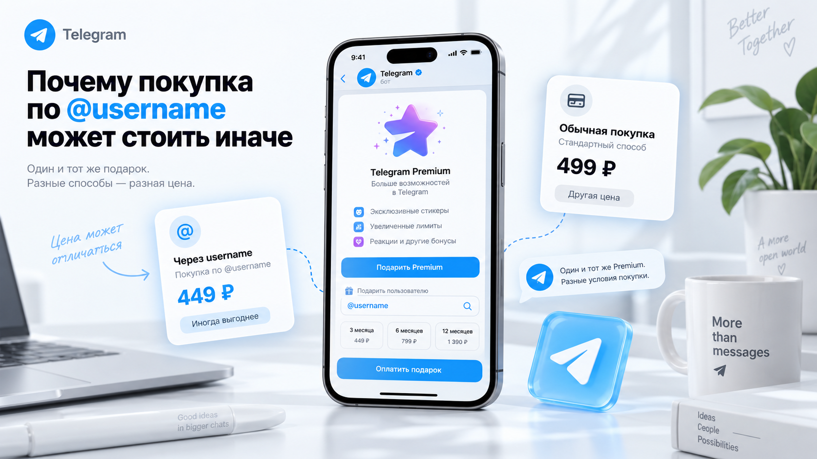 Почему покупка по @username