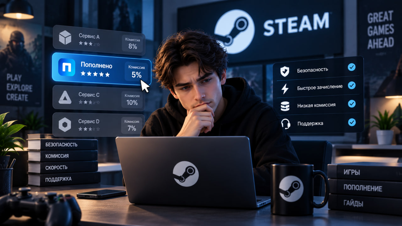 Как выбрать сервис для пополнения Steam