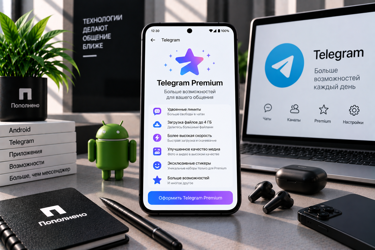 Как оплатить Telegram Premium на Android